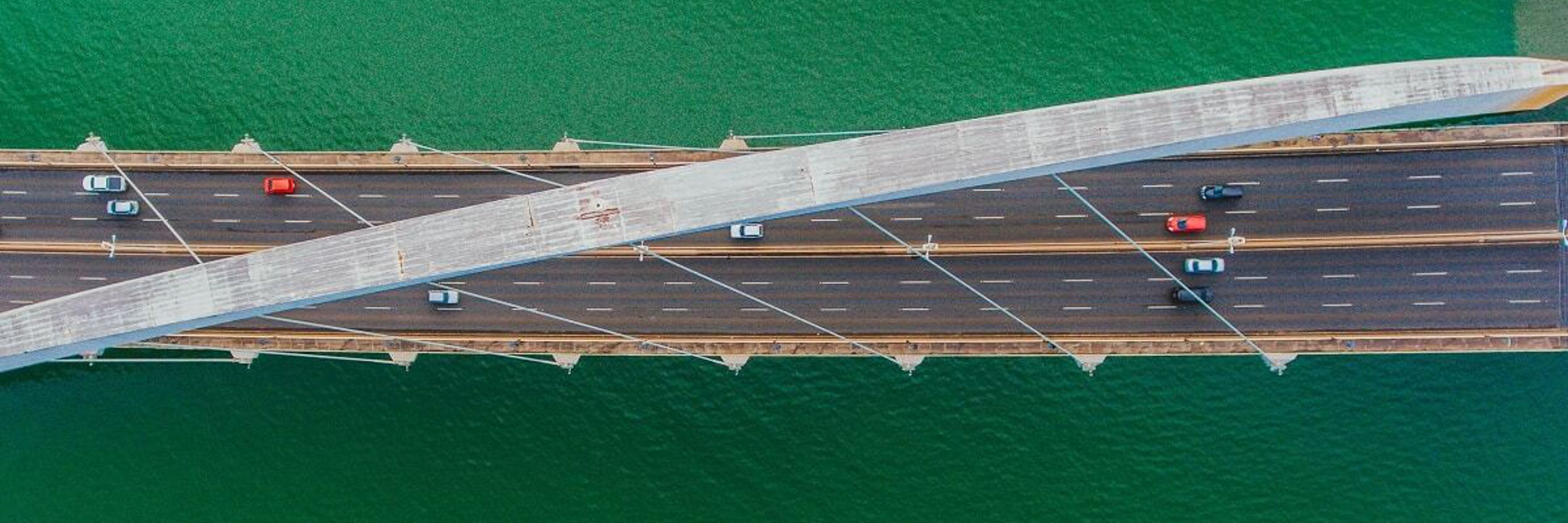 Cars on bridge