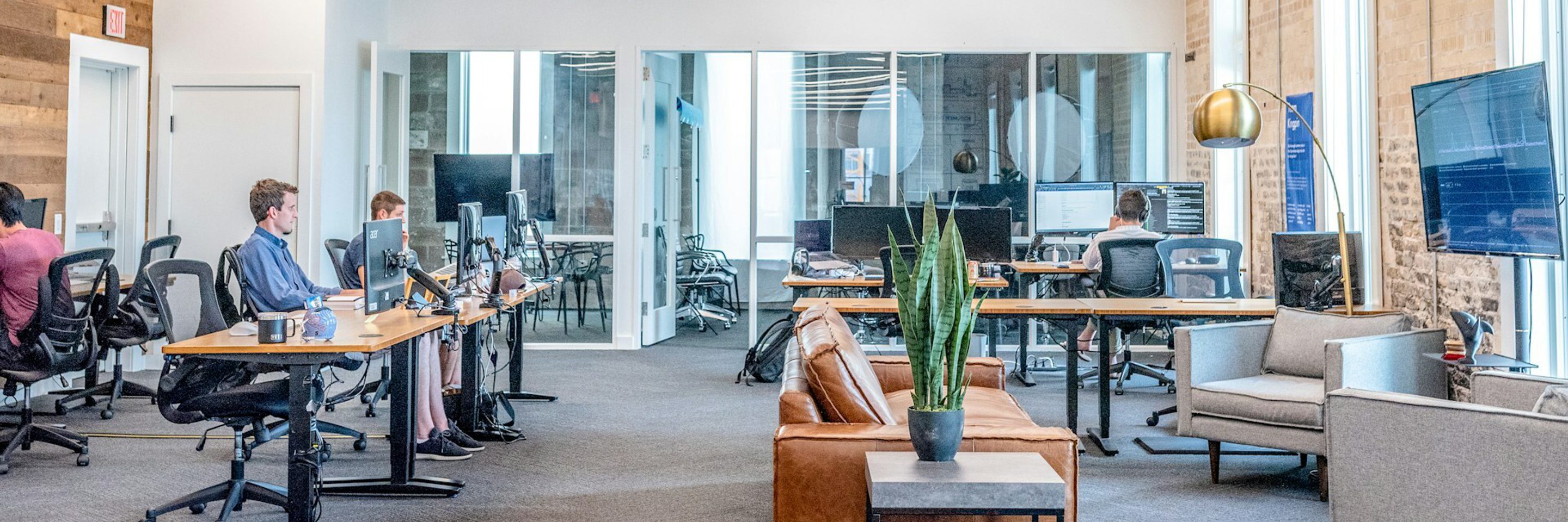 Office with people and plants