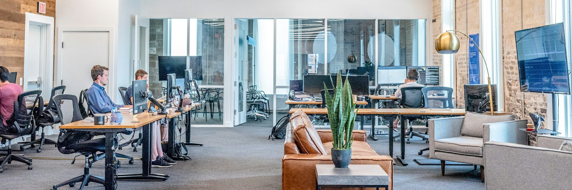 Office with people and plants