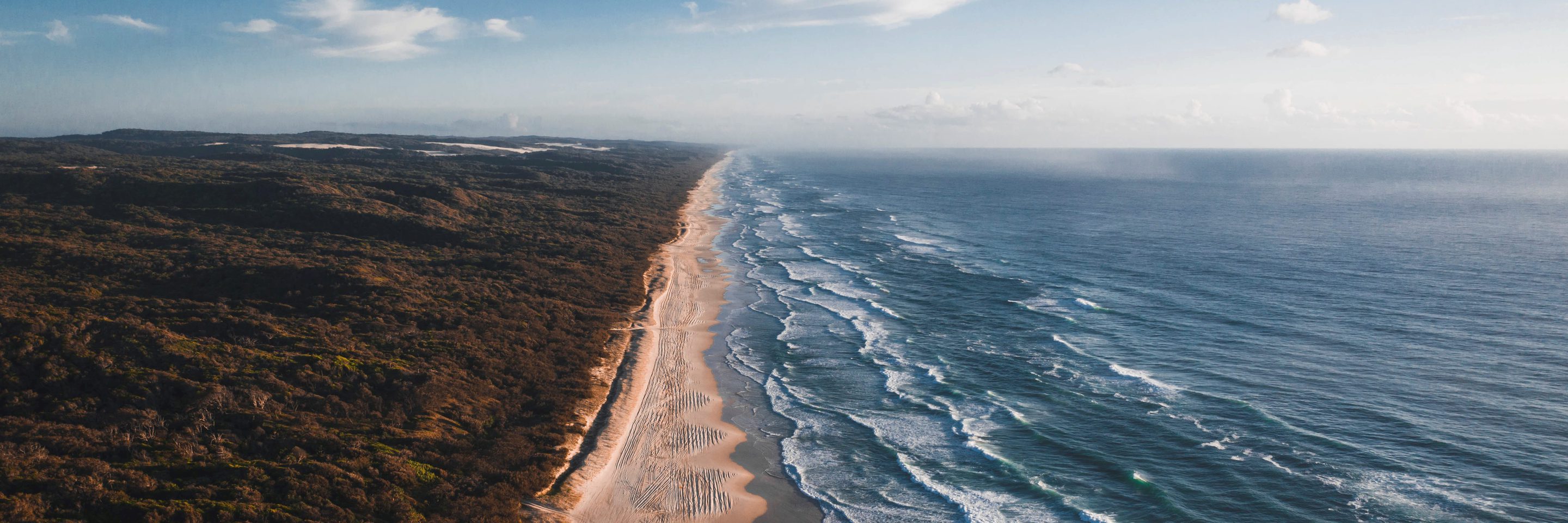 Aerial view coastline blue sky smol