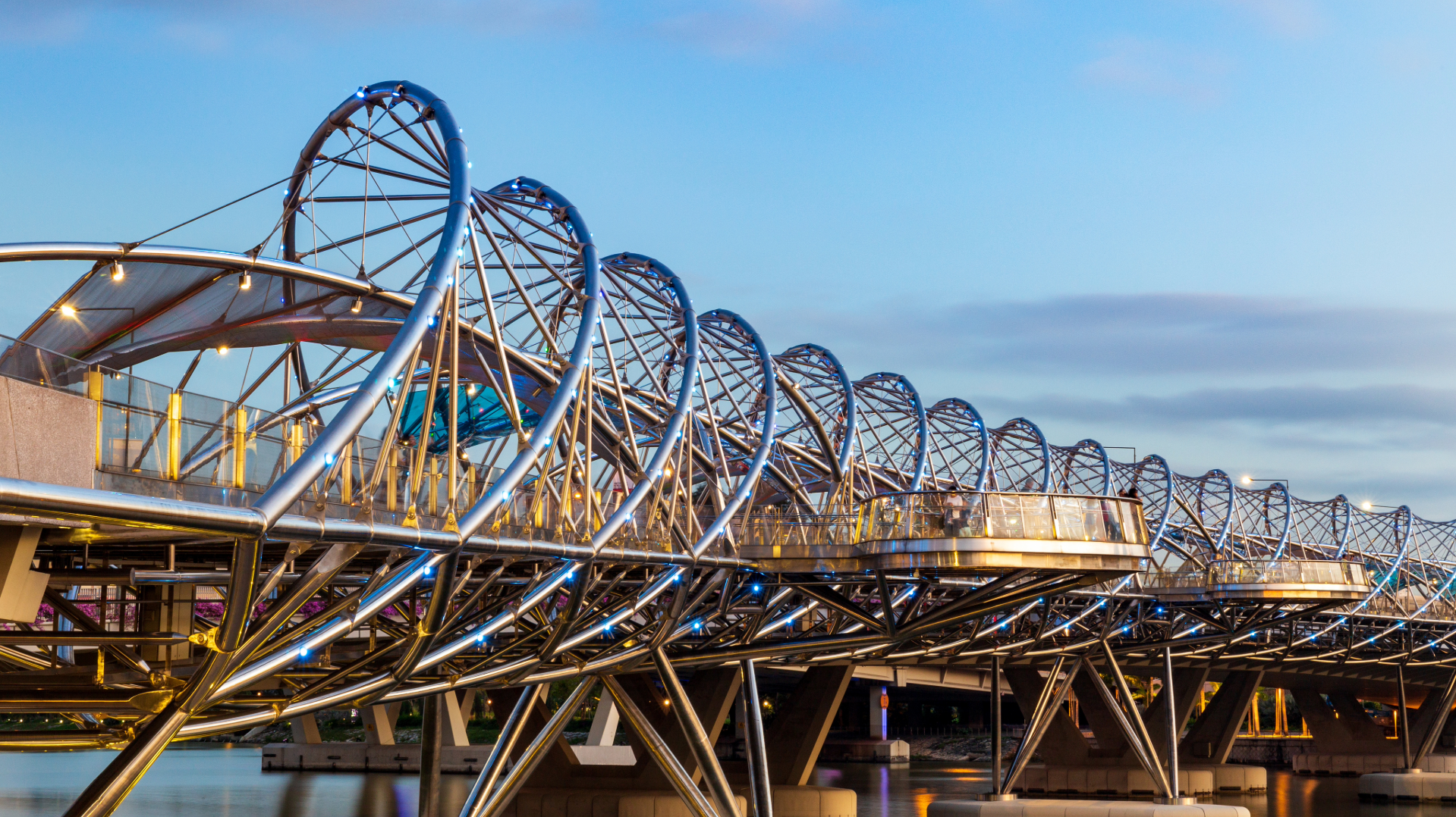 Singapore helix bridge architecture sky