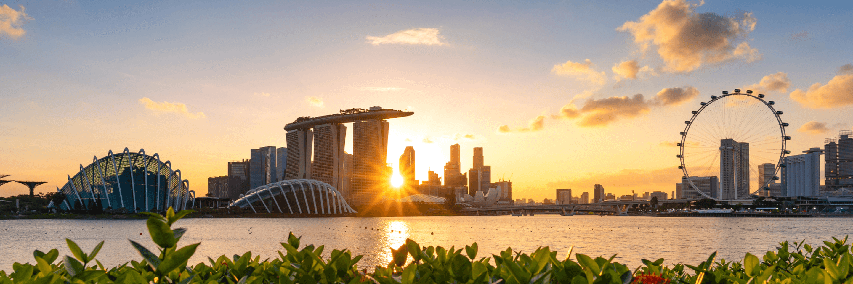 Singapore skyline sunset