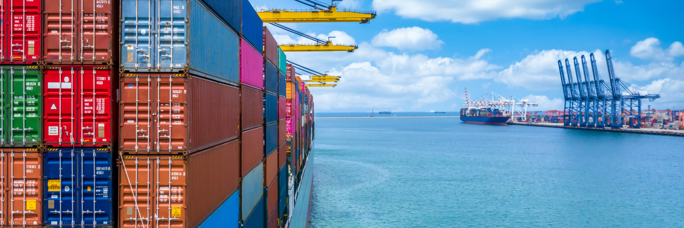 Singapore shipping company shipment sea water sky blue containers