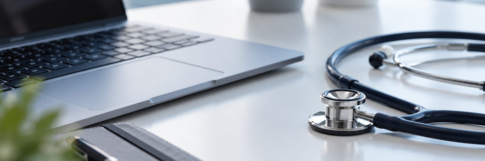 Espacio de trabajo médico moderno y minimalista